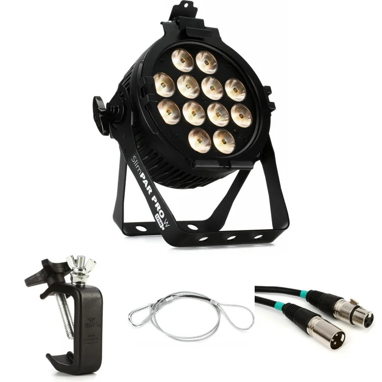 Chauvet DJ SlimPAR Pro W USB Variable White Par Light Essentials Bundle