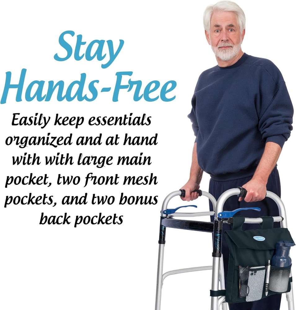Durable Water-Resistant 5-Pocket Walker Side Pouch - Effortless Installation