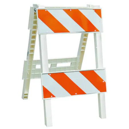 Type 2 Folding Barricade, Polypropylene, High-Intensity Prismatic, 40 In