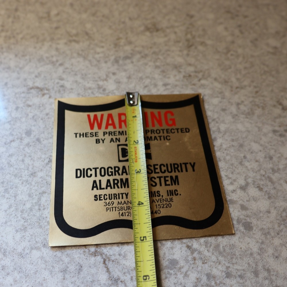 WARNING PROTECTED BY ELECTRONIC AUTOMATIC ALARM SYSTEM DECAL STICKER Vintage