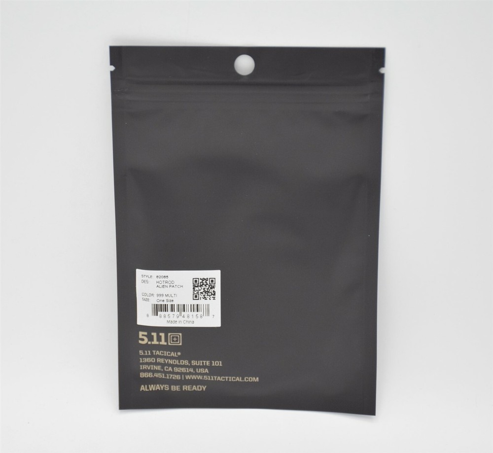 5.11 TACTICAL "ALIEN HOTROD UFO" LOGO PATCH HOOK/LOOP BACKING RARE