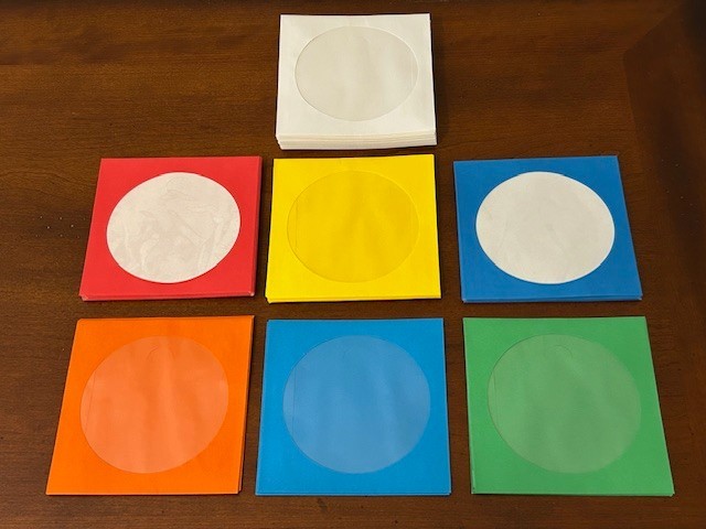62 NEW Multi-Colored CD_DVD Paper Sleeves / Envelopes with Clear Window & Flap