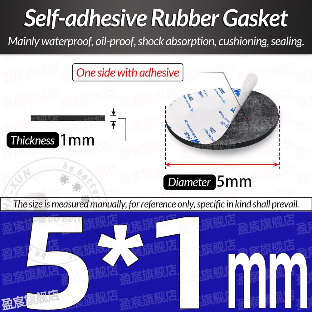 Solid Round Self Adhesive Rubber Pad Disc Sheet Gaskets Dia 5-150mm Thick 1-10mm