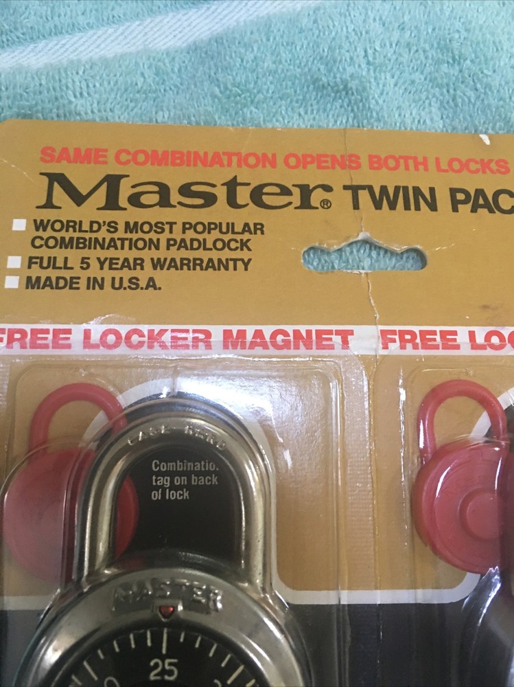 Master Twin Pack Combination Padlocks Brand New
