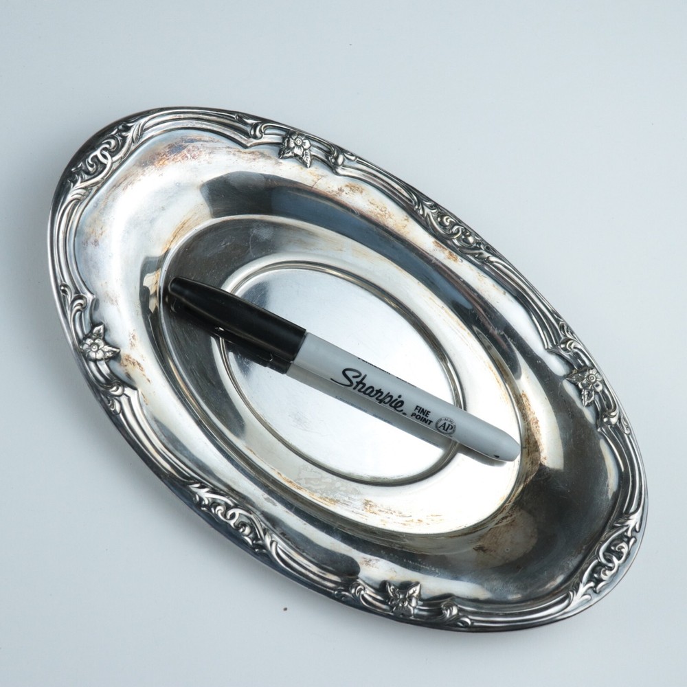 Vintage Crosby Silver Plate Oval Serving Dish - 9.25"