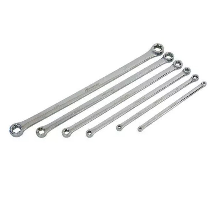 6pc EXTRA LONG REACH E TORX FEMALE STAR SPANNER/WRENCH SET E6 - E24 Ring in Roll