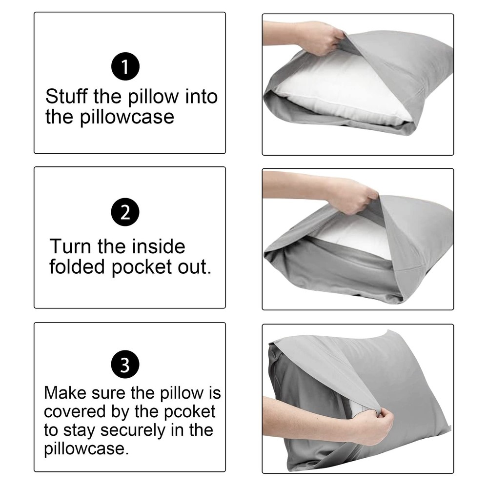 Microfiber Pillow Covers, Standard Size, Wrinkle Resistant, Sea Green
