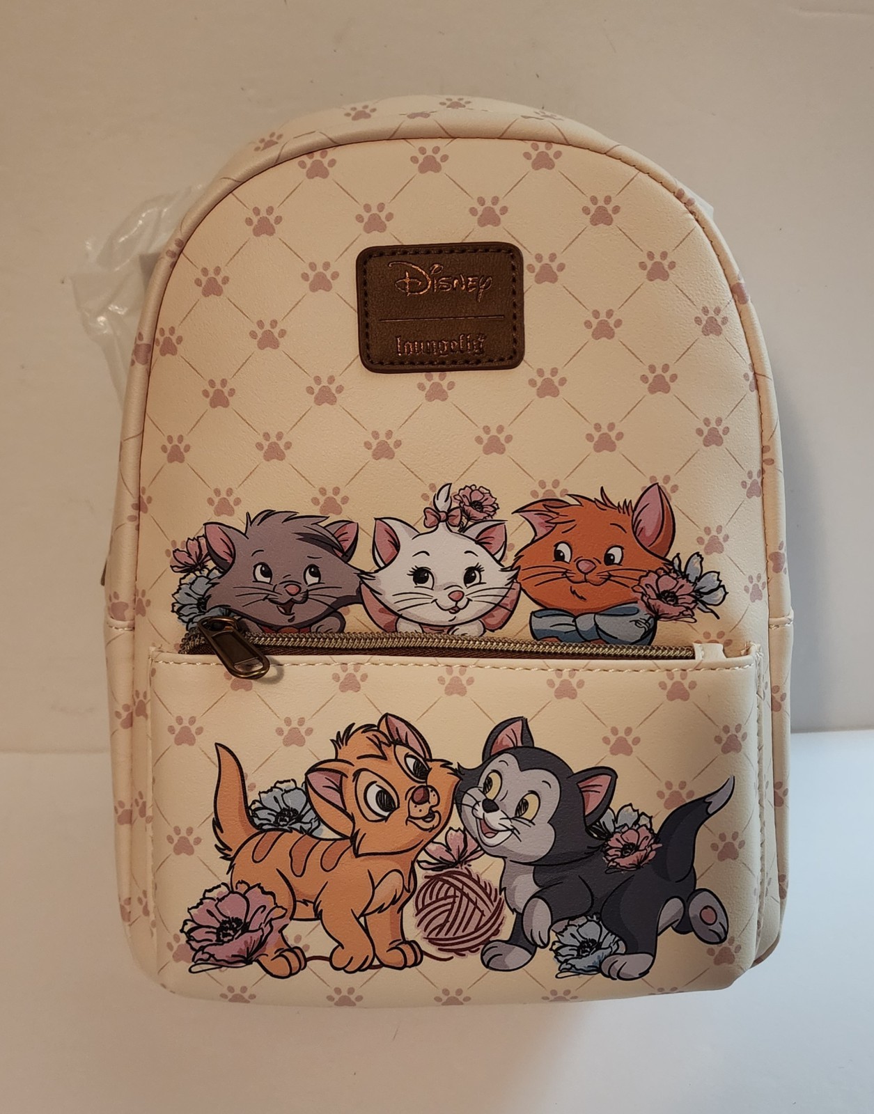 NEW! Loungefly Disney Cats Floral Mini Backpack w/ Aristocats Figaro & Oliver