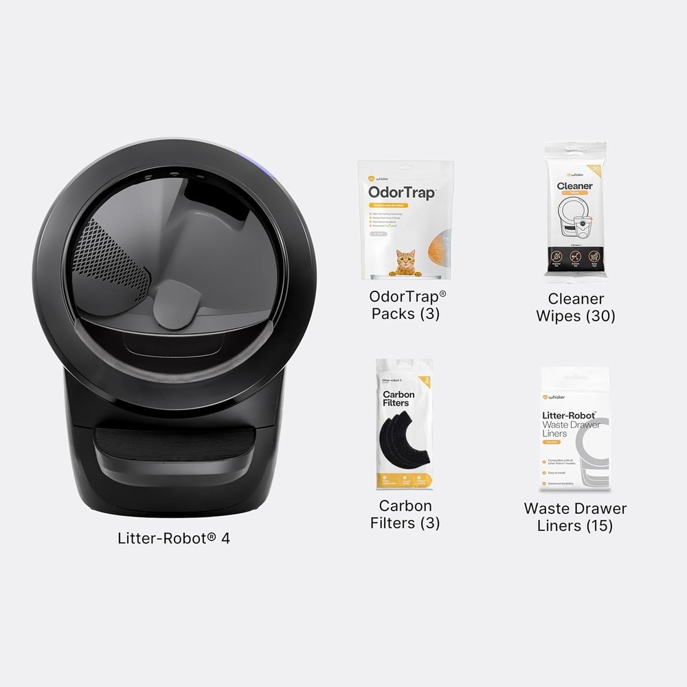 Litter-Robot 4 Supply Bundle, Black - Automatic, Self-Cleaning Cat Litter Box