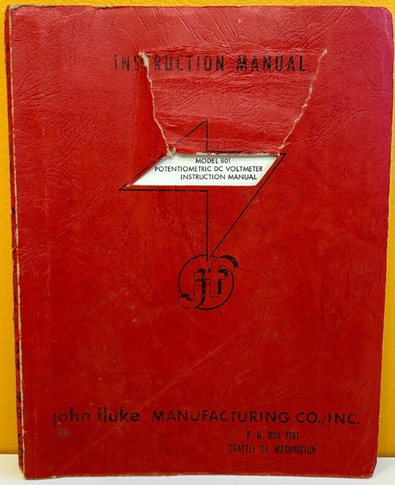 Fluke Model 801 Potentiometric DC Voltmeter Instruction Manual.