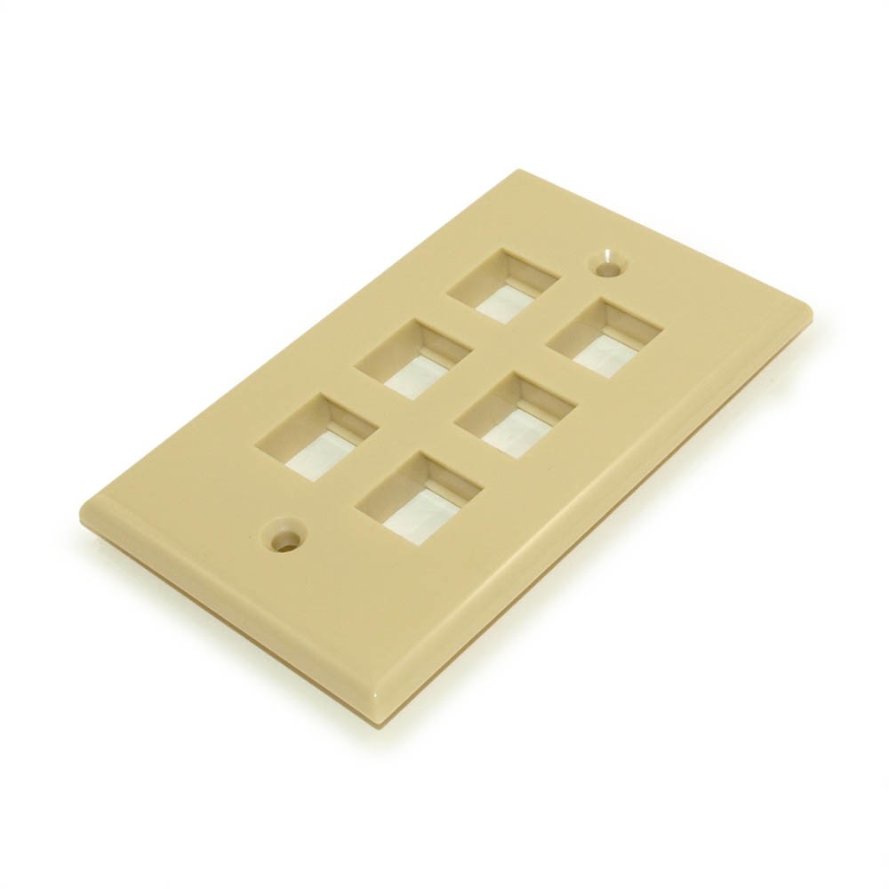 Wallplate: Keystone  6 Hole - Ivory