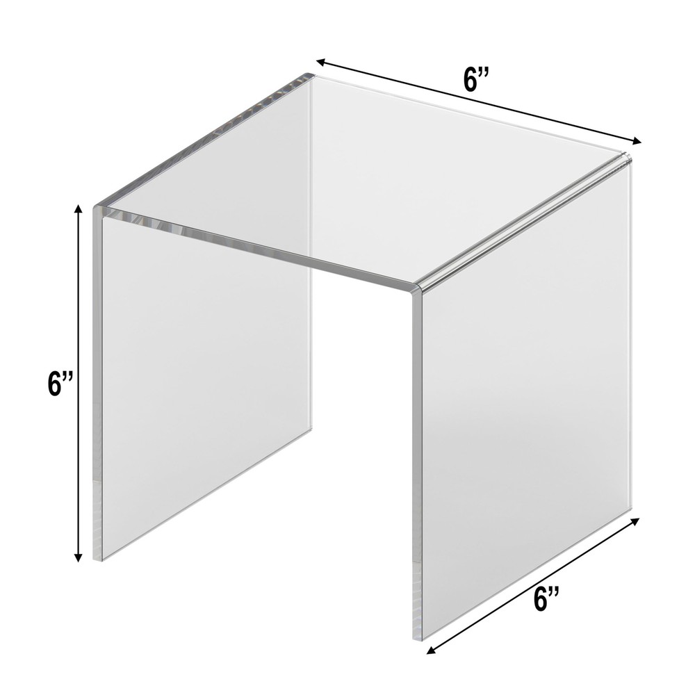 Acrylic Display Risers - Small Plastic Squared Perfume Stands - Plexiglass Po...