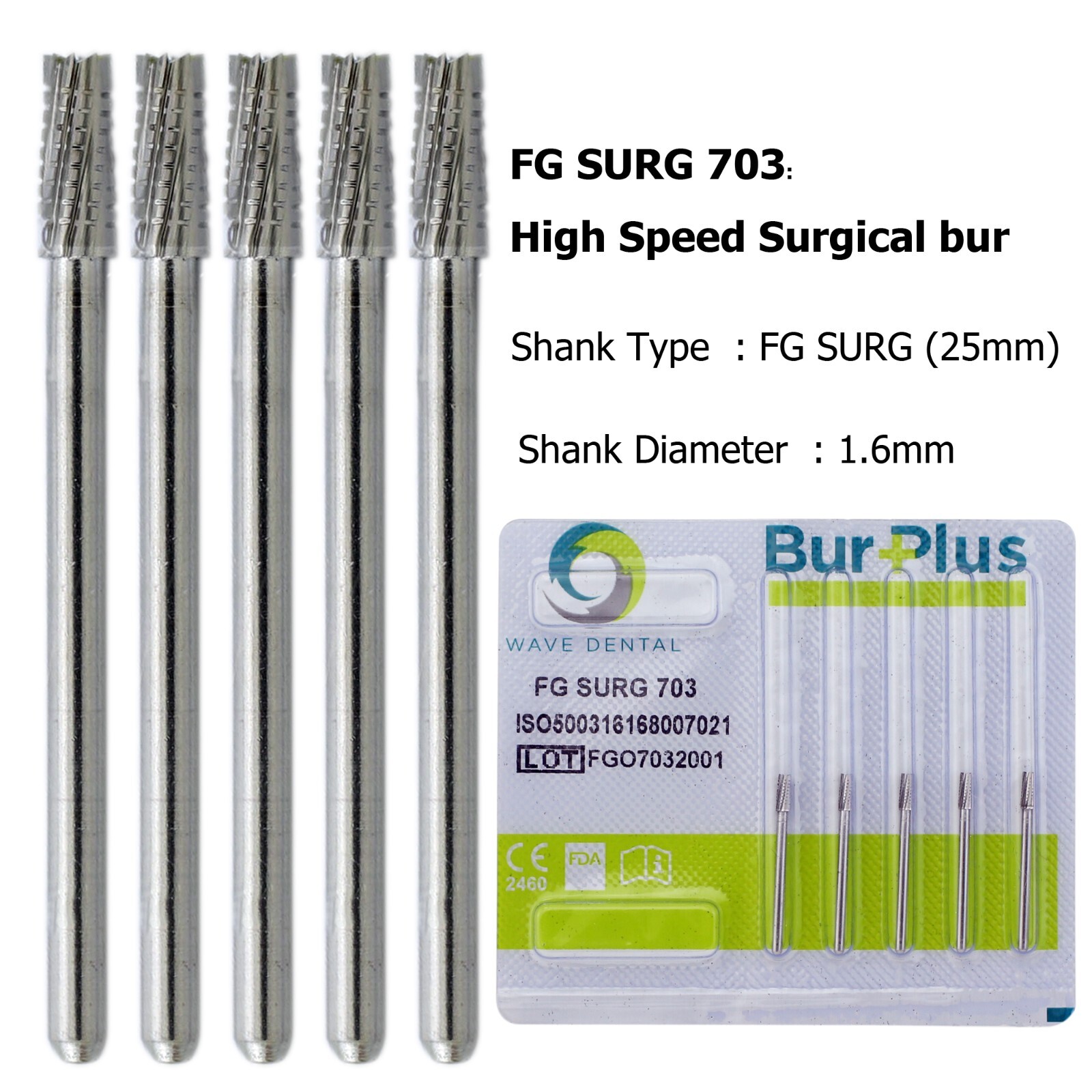 Wave Dental Surgical Bur Long 557L 702L 701 558 556 Carbide Burr 25mm High Speed