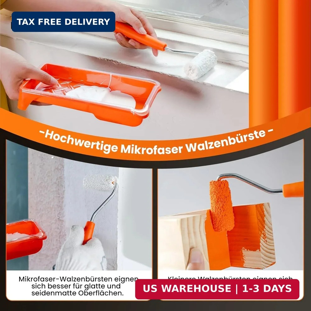 Paint Roller kit, 2 Inch 15 Pack Small Paint Roller Kit with Microfiber Paint Ro