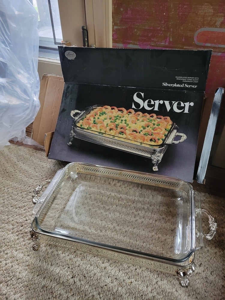 Towle Silverplate Server Tray with Glass Insert