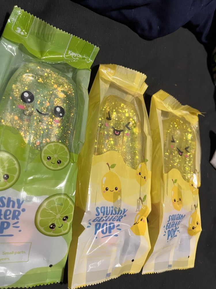 Keycraft Squishy Glitter Pop Lemon & Lime Squeezable Stress Reliever