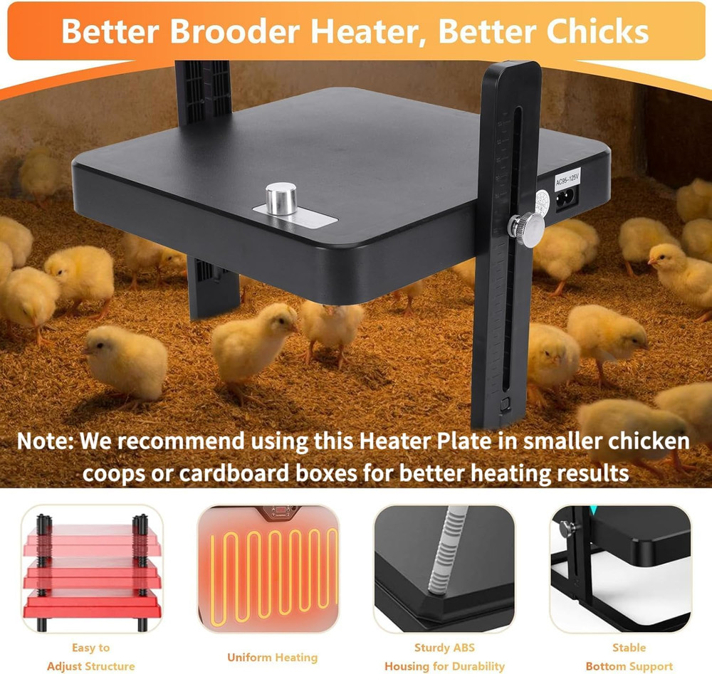 Chick Brooder Heater Plate 10"X10" Brooder Plate Chicks Adjustable Temperature