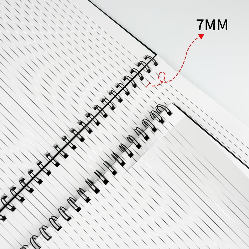 Large Lined Notebook Spiral Notebook 8.5" x 11"-4 Pack LINED Notebook 7mm Rul...