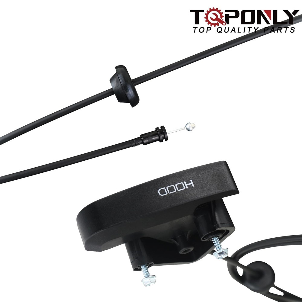 TQPONLY 912-086 Hood Release Cable & Pull Handle Compatible 1994-2005, Black