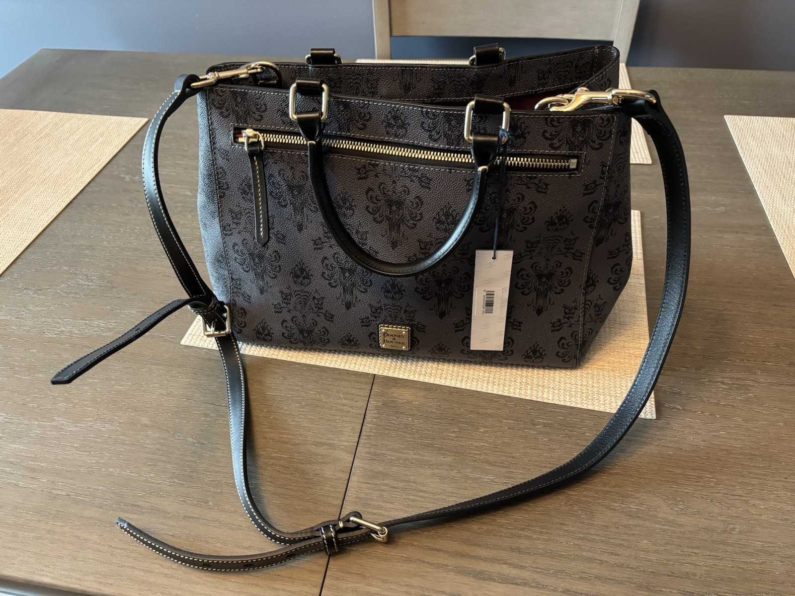 Disney Haunted Mansion Wallpaper Dooney & Bourke Satchel NWT