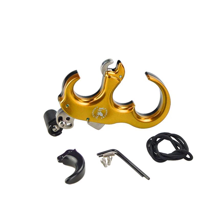 3 or 4 Finger Archery Release Aids Grip Caliper Trigger Compound Bow Target