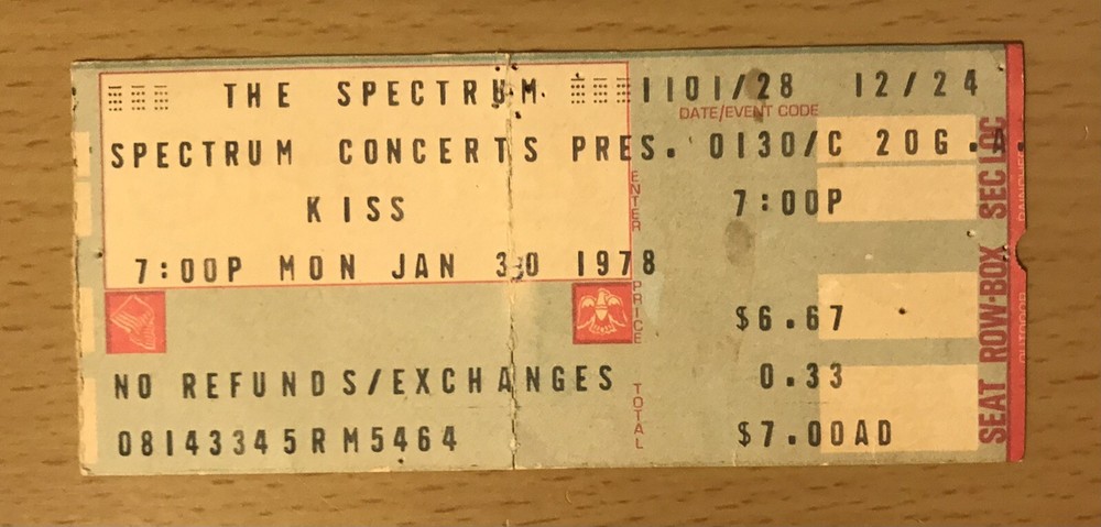 1978 KISS ALIVE II TOUR PHILADELPHIA CONCERT TICKET STUB DESTROYER DYNASTY ACE