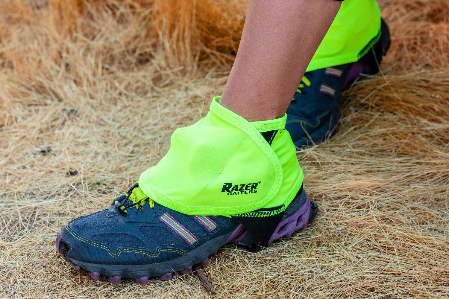 Trail Running Gaiters - Size Large - Neon Reflective Running Gear