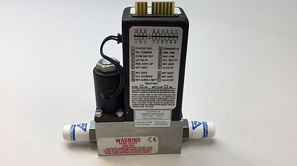 Brooks 5850E Mass Flow Controller 1000 SCCM N2 Coastal Instruments Certificate