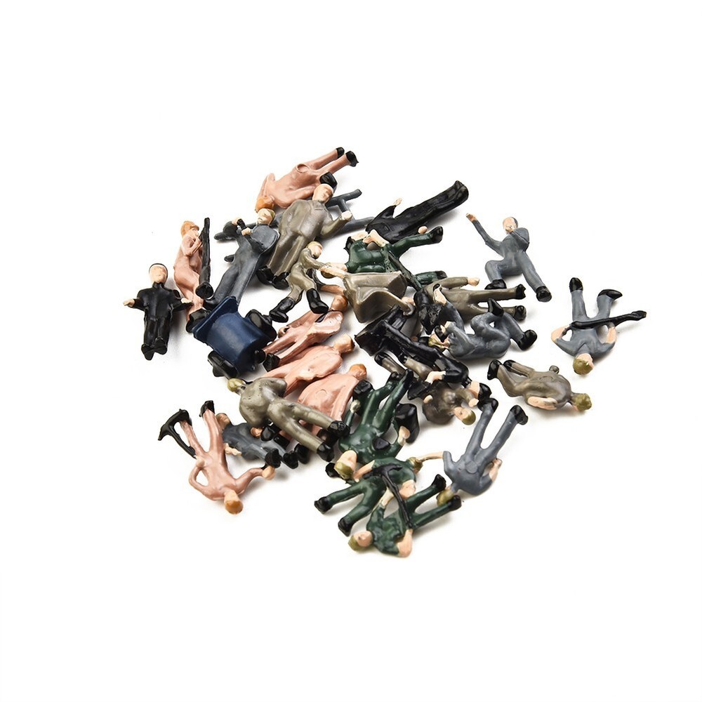 Figures Painted Figures Scale 1:87 25 Different Poses 50pcs Painted Figures