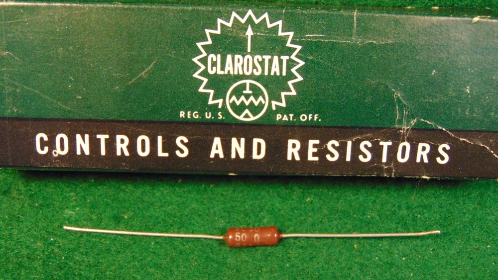 CLARO 50 OHM 3 WATT CERAMIC WIREWOUND RESISTOR NOS