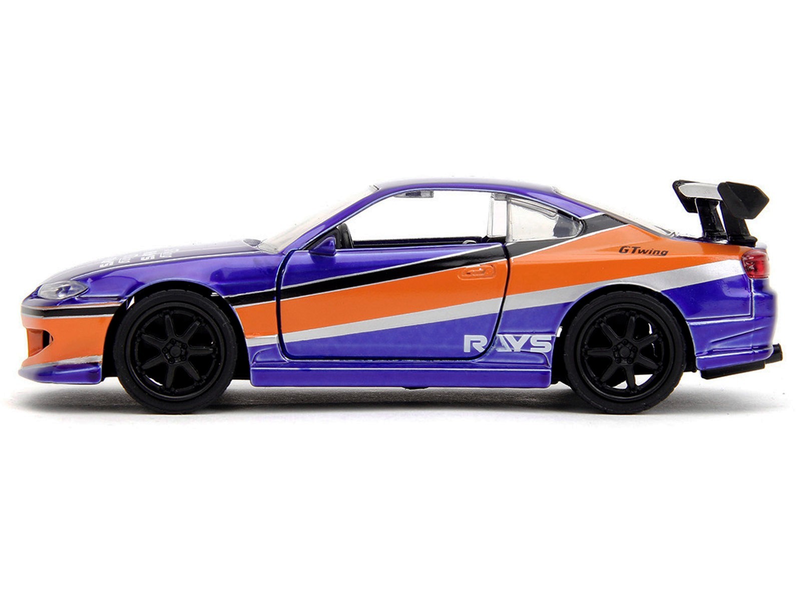 2001 NISSAN SILVIA S15 RHD BLUE "FAST & FURIOUS" 1/32 DIECAST CAR BY JADA 34446