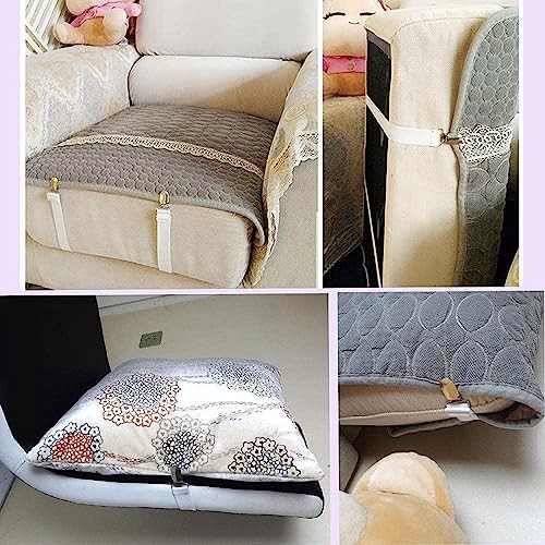 Adjustable Bed Sheet Straps & Clips, Elastic Fitted Sheet Holder, 8pcs Black