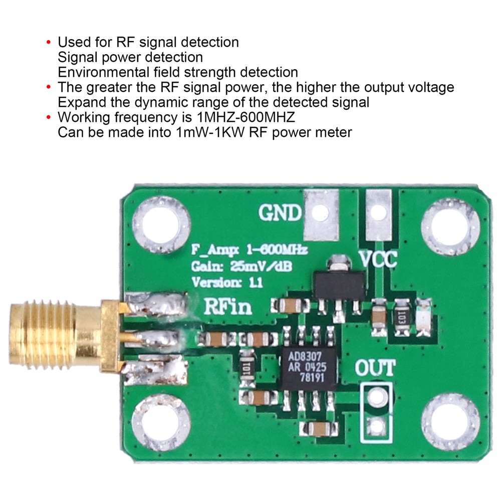 AD8307 Detector Module RF Power Meter Logarithmic Detection Components