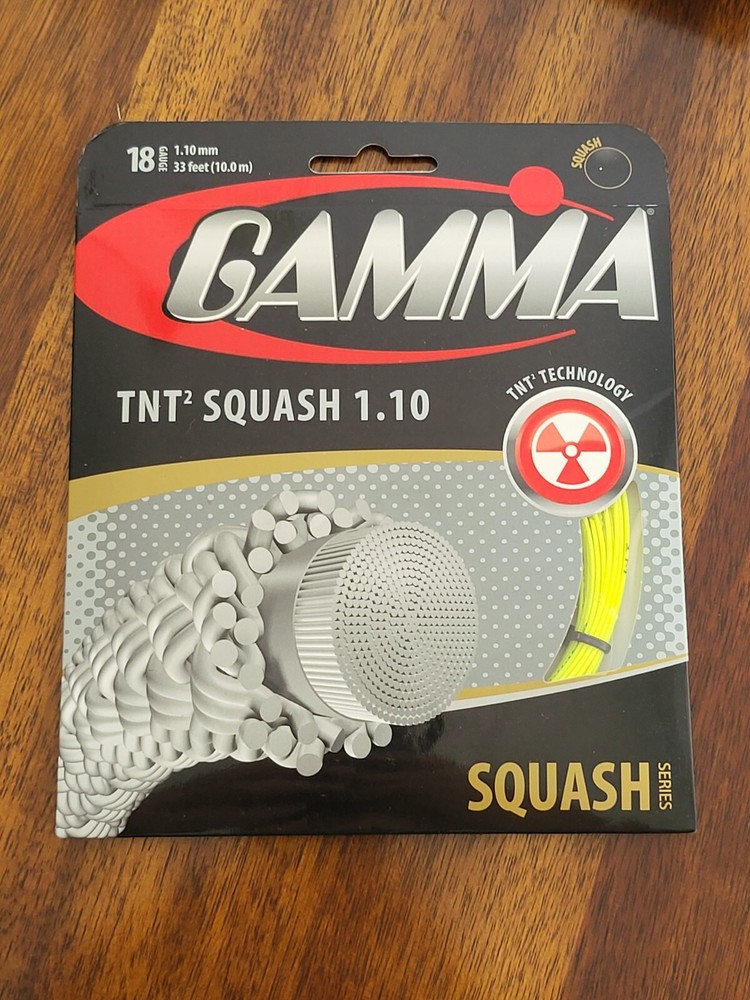 GAMMA TNT2 Squash Series 18g Yellow Racket String 1.10 33FT