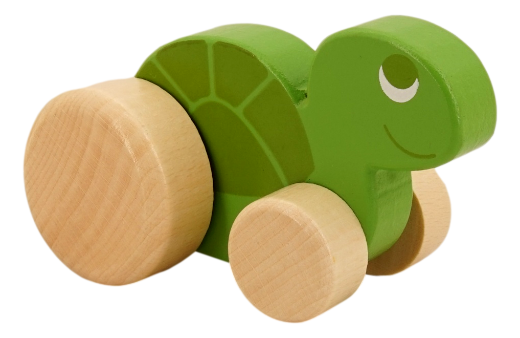 Wooden Push Pull Toys (3 Pack, Rabbit, Duck, Turtle, 4.5 in tall) Up Down