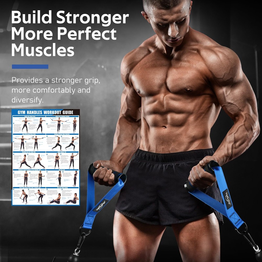 Exercise Handles Replacement Cable Machine Attachments for Home Gym Equipment