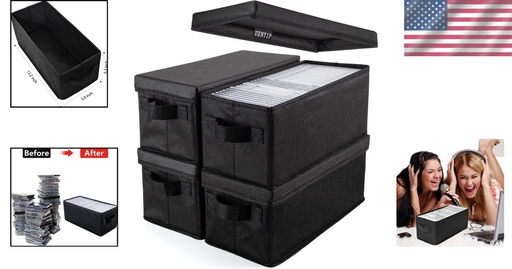 Compact CD Storage Solution - 4 Pack Containing 30-165 Discs, Moisture-Proof