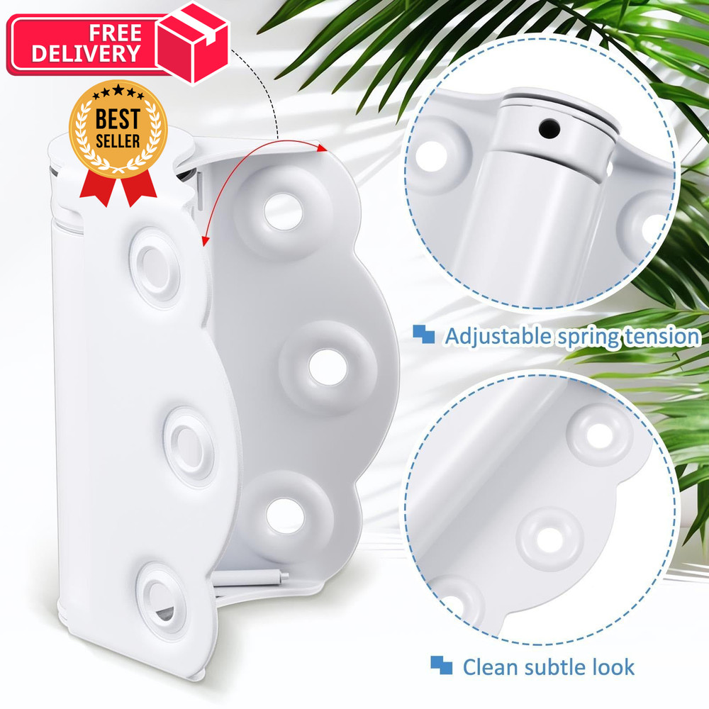 Zonon 4 Pack Self Closing Screen Door Hinge 2 3/4" Adjustable Heavy White