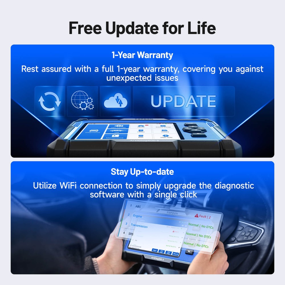 NEW TOPDON AD600S Car OBD2 Scanner Engine ABS SRS SAS TPMS EPB Diagnostic Tool
