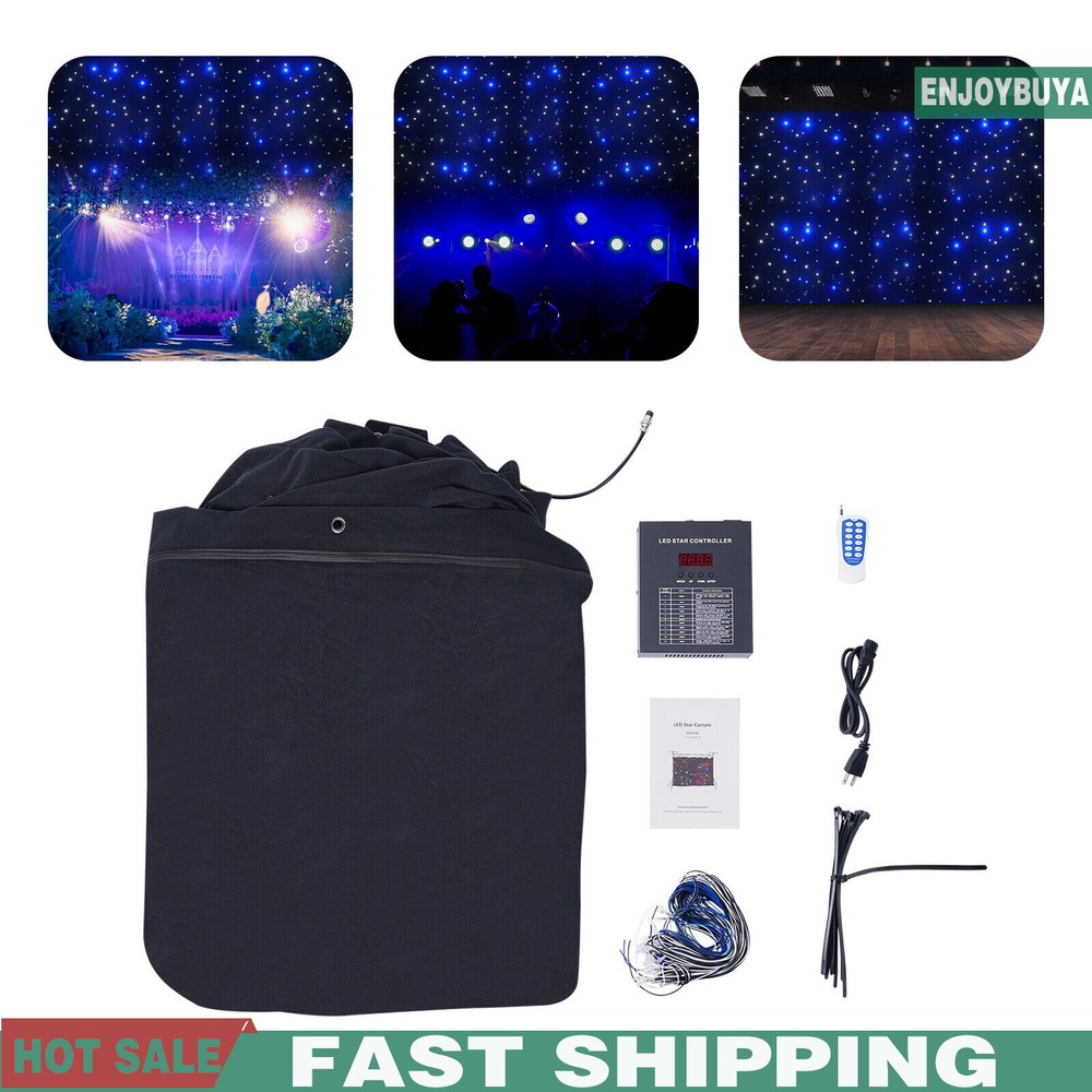 LED Star Stage Backdrop Star Curtain DMX512 Background Starry Sky W/ Controller