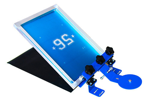 Table Fixed Screen Printing Lever Clamp w/ Plane Rubber Substrate Pad 9.8"x2.4"