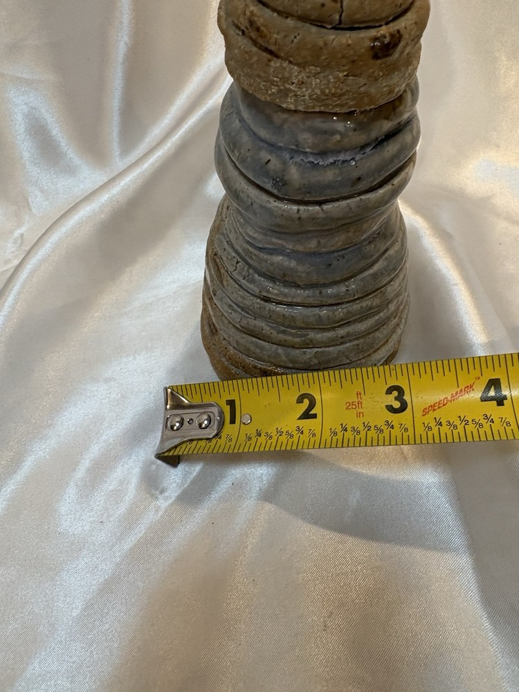 Unique Art Pottery Trinket container box signed tall