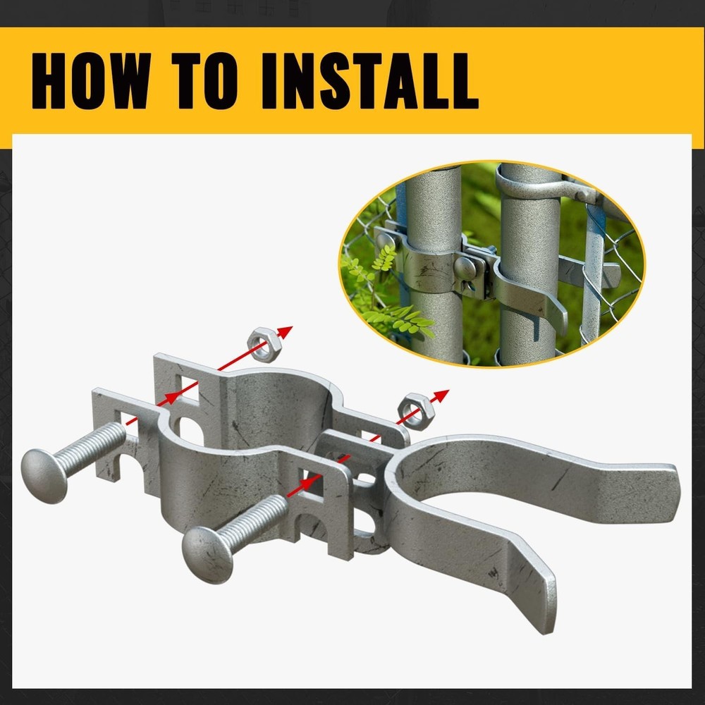 Secure Hot-Dip Galvanized Chain Link Gate Latch with Padlock Access - 1 PCS