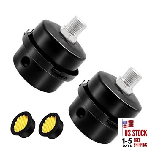 2 pcs 3/8" Thread Air Compressor Silencer, Air Compressor Intake Filter 1/4"