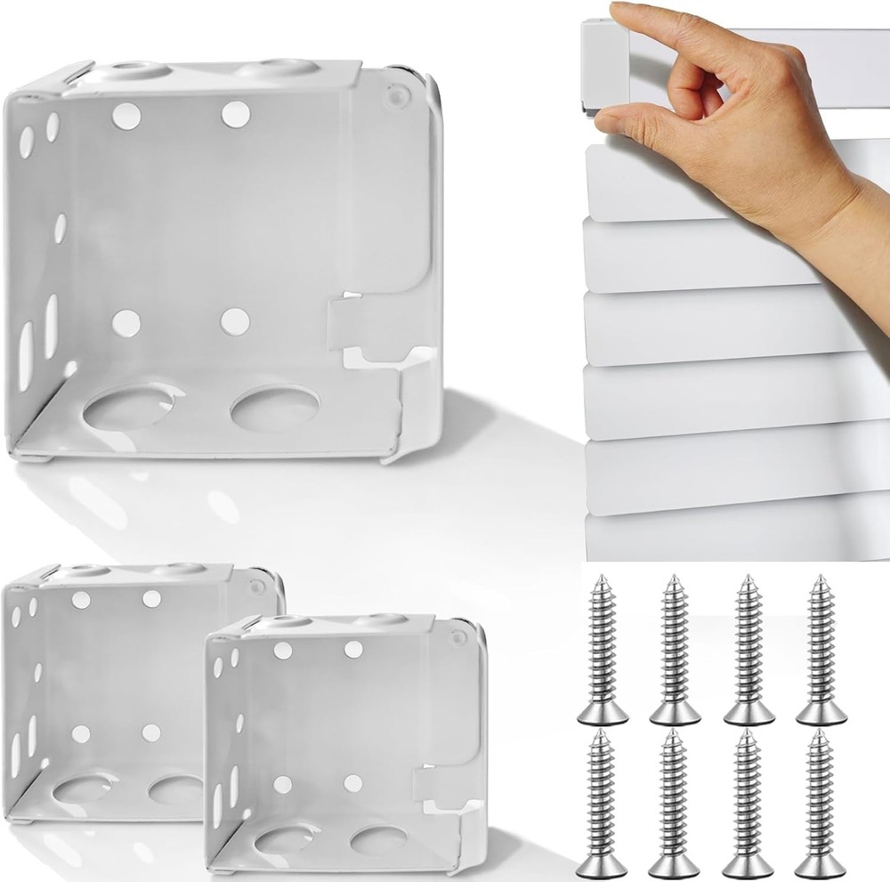 2PCS Mini Blind Brackets, Metal Window 2 inch 2-1/2x2-1/4inch