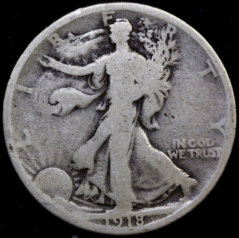 1918 Walking Liberty Half Dollar F #D11