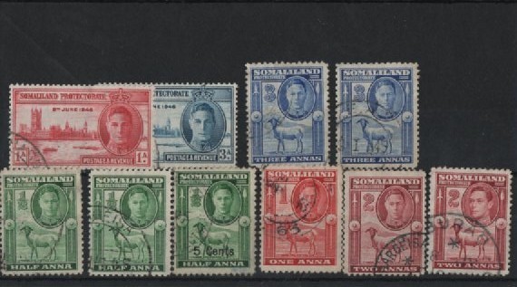 Somaliland KGV 1 Various Used