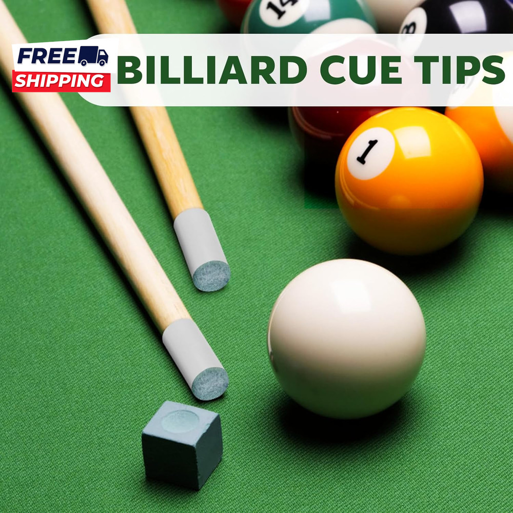 40Pcs Slip on Pool Cue Tips Replacement Kit 4 Sizes Upgrade Pool Stick Tips