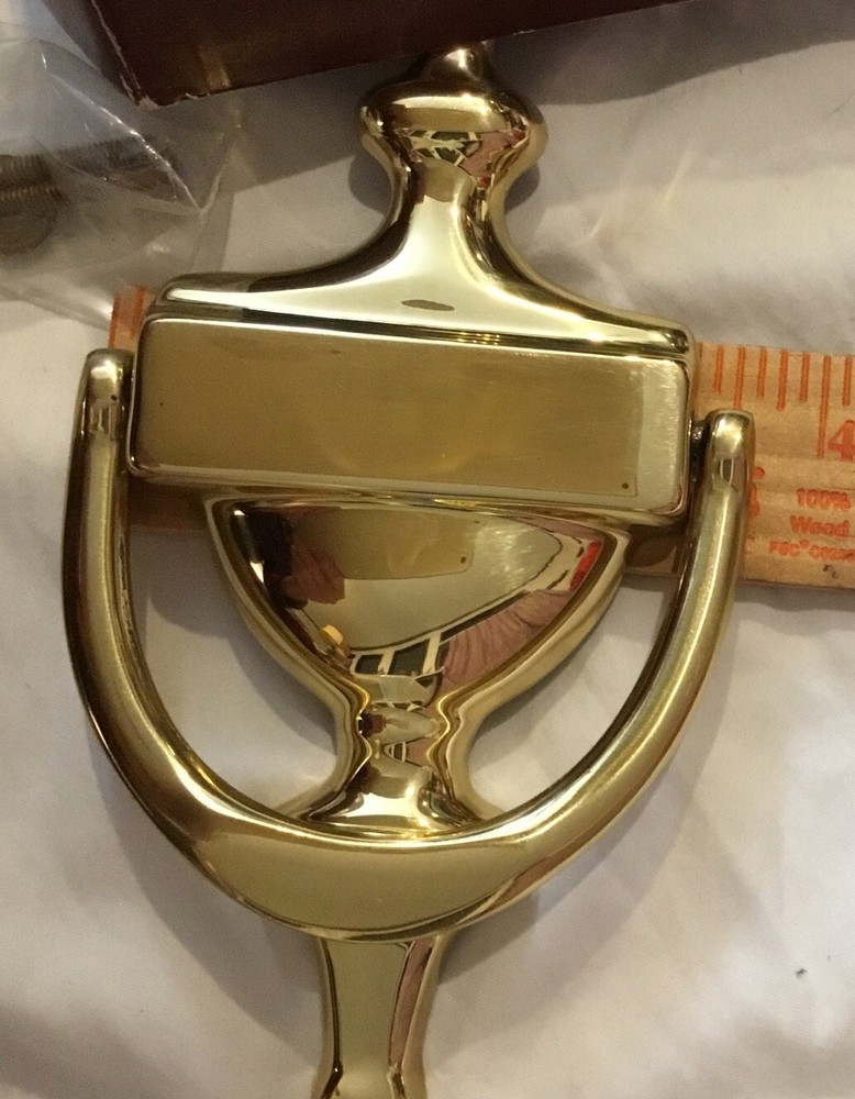 THINGS REMEMBERED Solid Brass Door Knocker 6 3/4”. Made in Spain NOS Engravable