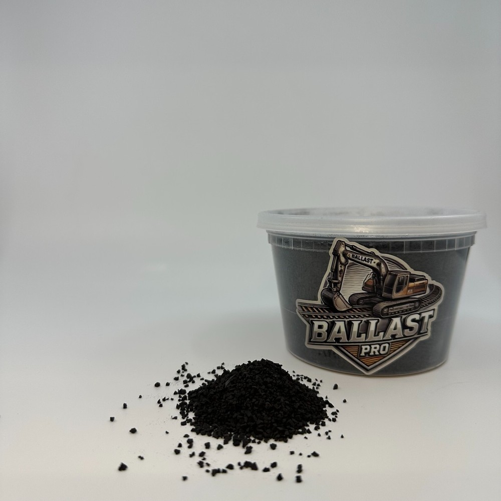 MODEL RAILROAD BALLAST TRAIN DIECAST CONSTRUCTION - BLACK COAL / ASPHALT MEDIUM